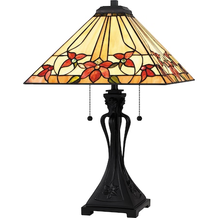 Quoizel Tiffany Table Lamp Tiffany 2 Lights Matte Black. TF6153MBK